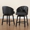 Baxton Studio Theron MidCentury Black Faux Leather Espresso Brown Finished Wood Swivel Counter Stool Set 2PC 225-2PC-12969-ZORO - alternate 6